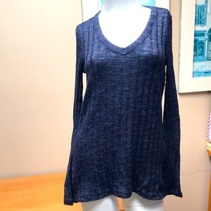 Top Shop blue long sleeve v neck